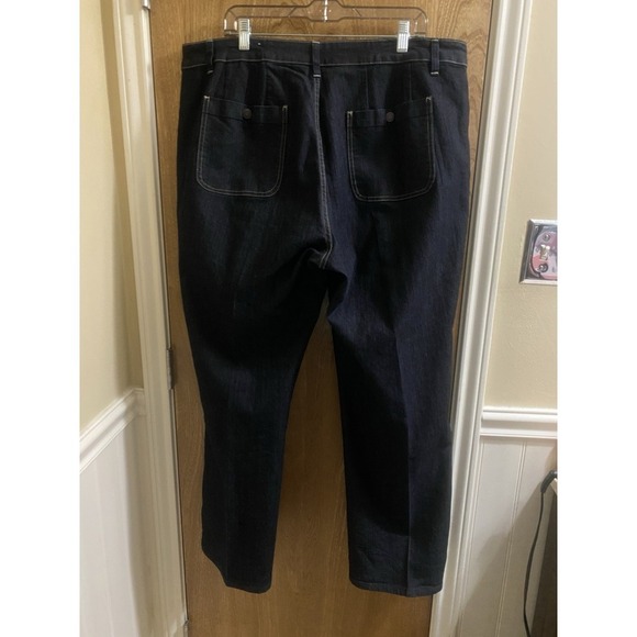 Vintage Westport Jeans Dark Wash Straight Leg Gold Hardware Size 20W Plus - Picture 8 of 14